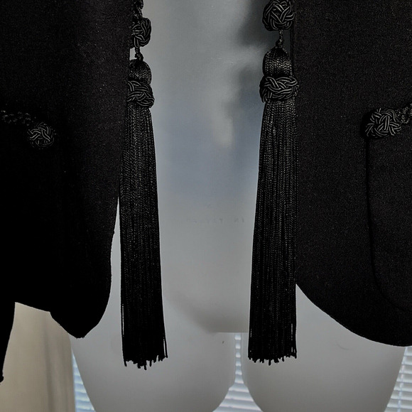 Carlisle Women Evening Jacket SZ 6 Wool Tassels Formal Classic Luxury Statement - Picture 9 of 14
